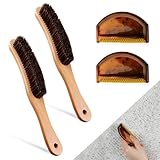 4 Stück Kleiderbürste, Holz Fusselbürste mit Kaschmirkamm Wunderbürste...