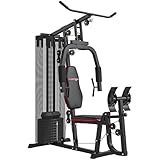 SPORTNOW Kraftstation, Multifunktionale Fitnessstation mit Latzug- &...