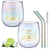 glastal Gin Gläser 450ml Gin Tonic Gläser 2er Set Bunt Weingläser mit...