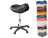 Sattelhocker mit Rollen Sattelstuhl ergonomisch - Rollhocker Drehhocker...