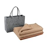 ACUSHLA Merino Wolldecke Merinowolle 160x200 cm - Kuscheldecke aus 80%...
