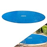 Arebos Pool Solarabdeckplane rund Ø 4,57m Blau | Solarplane Stärke 120...