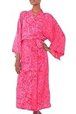 NOVICA Frau 100% der Frauen Rayon Batik Robe 'Crimson Destiny' (geeignet...