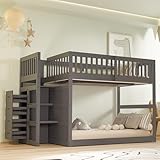 WIZBED Platzsparendes niedriges Etagenbett 140x200, Kinderbett inklusive 1...