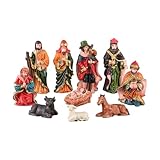 Weihnachtskrippe Figuren Handbemalt 10er Set 10 Detailgetreue Krippen...