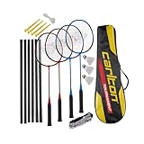Carlton Tournament Badminton Schlägerset, 4 Spieler (4 Schläger, 3...