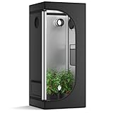 MINENICE Growzelt 60x60x140cm, Roll-up-Tür, Beobachtungsfenster,...