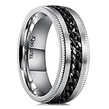 King Will Intertwine 8 mm Spinnerring für Männer, Edelstahlring für...