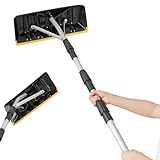 GYMAX Dach Schneeräumer Teleskopstange Länge 200-630 cm Alu...