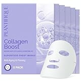PLANTIFIQUE Koreanische Gesichtsmaske 5-Pack mit Superfoods - Kollagen,...