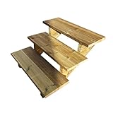 Vinuovo- Berlin - Gartentreppe Holz 3 Stufen - H 54 cm - OHNE Setzstufen,...