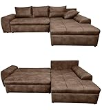 Vintage Ecksofa mit Schlaffunktion und Bettkasten B266/T186/H90 cm,...