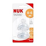 NUK First Choice+ Anti-Colic-Trinksauger Silikon | kiefergerechte NUK Form...