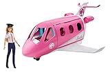 Barbie Flugzeug mit Pilotin Puppe, mit beweglichen Räder und 15x Zubehör...