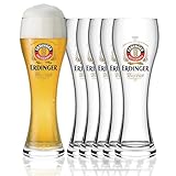 ERDINGER Weizenbierglas 0,5 l Set - 6 Weizenbiergläser 0,5 l - Ideale...