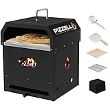 PIZZELLO Outdoor-Pizzaofen 4 in 1 holzbeheizter, abnehmbarer...