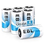 EBL CR123A Lithium Batterien (6er Pack) - 3V Einwegbatterien mit 1600mAh -...