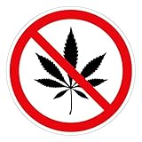 Fun Aufkleber Verbotszeichen'Cannabis verboten' Schild Folie selbstklebend...