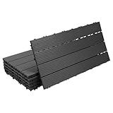 ISOISL 6er Set WPC Terrassenfliesen, 30x60cm Balkonfliesen Klickfliesen,...