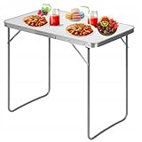 KRUMAD Campingtisch Klappbar 70x50x60 cm, Gartentisch Ausziehbar,...