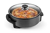 GOURMETmaxx elektrische Pizza-Pfanne mit Thermostat, Glasdeckel &...