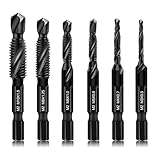 Upgraded 6er-Pack Kombi-Bohr- und Gewindebohrer-Set Metrisch- 6542 M2 HSS...