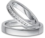 Kolibri Rings Eheringe Silber 925 11 Zirkonia Steine Paarpreis - Gravur und...