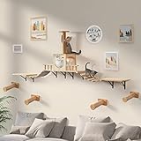 Kletterwand Katzen aus Massivholz für Große Katze bis 25KG, LitaiL Extra...