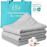 Ella Gewichtsdecke 135x200 7kg - Anti Stress Therapiedecke - Schwere Decke...