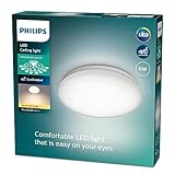 Philips LED Moire Deckenleuchte (6 W), LED Deckenleuchte mit warmweißem...