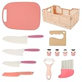 Eyoulife 13 Teiliges Kindermesser mit Faltbarer Aufbewahrungskorb, Kinder...