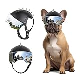 PETLESO Hundehelm mit Hundebrille UV-Schutz Hundesonnenbrille für kleine...