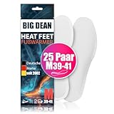 BigDean 25 Paar Fußwärmer – Sohlenwärmer für Schuhgröße 39-41 8h...