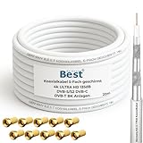 Germany B.e.s.t Koaxialkabel 20m SAT-Kabel | 4K Ultra HD | Class A+ |...