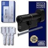 Winkhaus Schließzylinder ONT Schwarz Knaufzylinder mit Wendeschlüssel,...