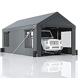 VEVOR Zeltgarage 3,7 x 6 x 2,96 m Garagenzelt aus 180 g/m² doppelseitig...