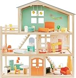 Giant bean Holzpuppenhaus Spielset für Mädchen mit 32...