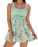 Wantonfy Damen Tankini Sets Badeanzugkleid Badeanzug Zweiteiliger Bademode...