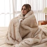 zoufabaola Luxuriöse Kunstfelldecke，Bubble Blanket， Felldecke...