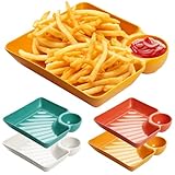 2 in 1 Snackschale und Dipschalen Servierplatten Nacho Teller 18.7 x 17 x...