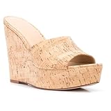 KKdhsfy Keilabsatzsandalen für Frauen, hohe Plateausandaletten,...