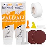 Spachtelmasse Weiß Innen, 400 g Wandausbesserungs Paste mit Reparaturband...