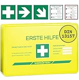 WERKSTEIN® Erste Hilfe Verbandskasten Gelb inkl. Wandhalterung [DIN...