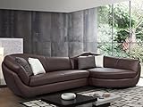 LINEA SOFA Ecksofa Leder 5-Sitzer - Büffelleder - Ecke Rechts - Braun -...