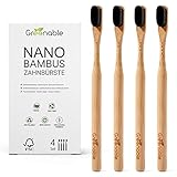 Greenable ® Nano Zahnbürste aus Bambus [4er Set] – 20.000 Extra weiche...