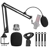 TONOR Mikrofon Ständer, einstellbarer Mikrofonarm mit Popschutz, 3/8' bis...