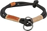 TRIXIE Zug-Stopp Hundehalsband BE Nordic L-XL schwarz/Sand – bequemes...