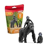 SCHLEICH WILD Life | Gorilla Familie 42601 | Gorillamutter mit 2 Babys |...