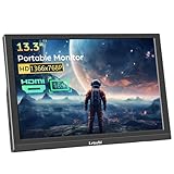 Lrtzcbi Tragbarer Monitor 13,3 Zoll, Kleiner Monitor HD 1366x768p LED...