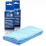 Pflegeset 12 Entkalkungstabletten für Kaffeemaschinen + Mikrofasertuch...